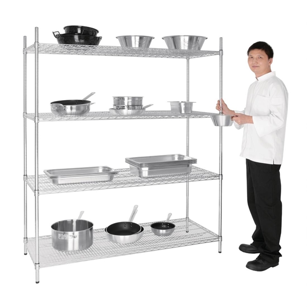 Vogue 4 Tier Wire Shelving Kit 1525x610mm Vogue 4 Tier Wire Shelving Kit 1525x610mm