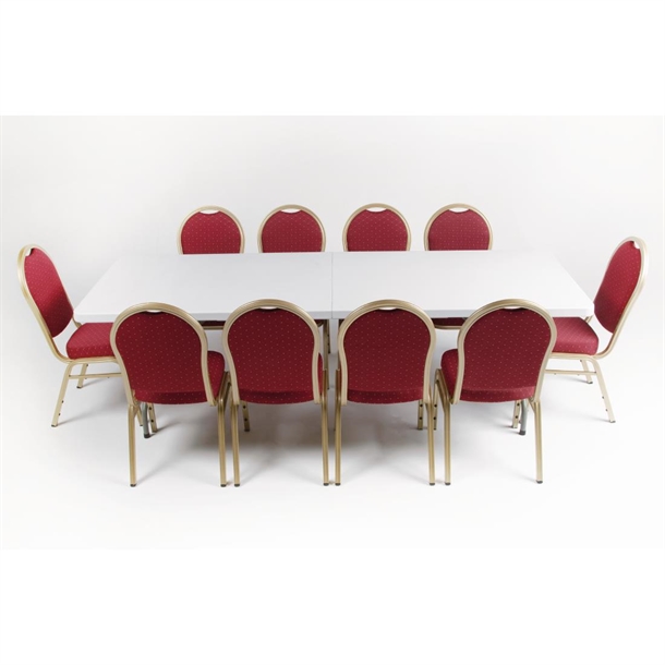 Bolero Centre Folding Table 8ft White Bolero Centre Folding Table 8ft White
