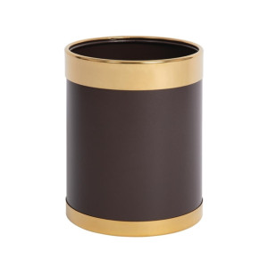 Bolero Waste Paper Bin Brown with Gold Rim 10.2Ltr