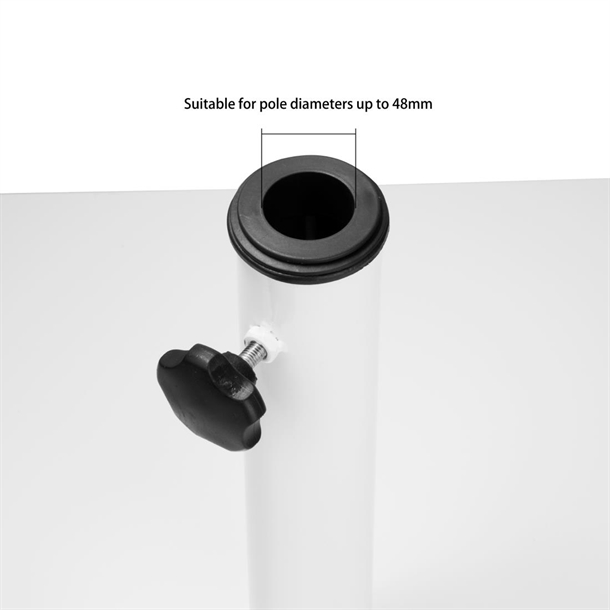 Bolero Flat Metal Parasol Base White - 18kg