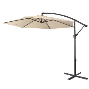 Milano Outdoor 3 Meter Hanging and Folding Umbrella - Beige