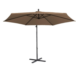 Milano Outdoor 3 Meter Hanging and Folding Umbrella - Latte