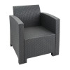 Bolero PP Armchair and Table Wicker Set Grey