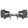 Bolero PP Armchair and Table Wicker Set Grey