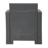 Bolero PP Armchair and Table Wicker Set Grey