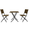 Arcadia Furniture 3 Piece 2 Chairs & 1 Table Folding Rattan Coffee Set  - Oatmeal