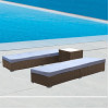 Arcadia Furniture 3 Piece Sunlounge Set - Grey and Oatmeal