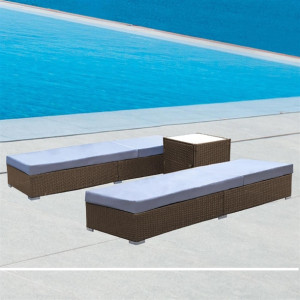 Arcadia Furniture 3 Piece Sunlounge Set - Grey and Oatmeal