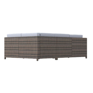 Milano Outdoor 5 Piece Rattan Sofa Set Colour Oatmeal Seat & Black Coating