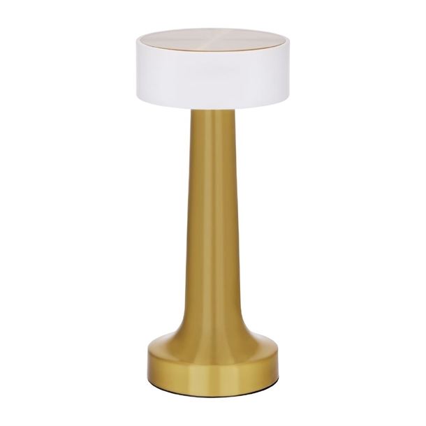 Tablekraft Aura Cordless LED Table Lamp - Brass - 90x205mm