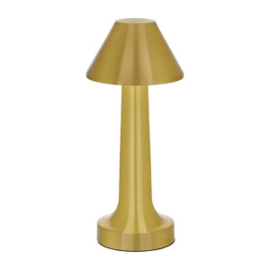 Tablekraft Helena Cordless LED Table Lamp - Brass - 97x220mm Tablekraft Helena Cordless LED Table Lamp - Brass - 97x220mm