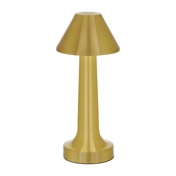 Tablekraft Helena Cordless LED Table Lamp - Brass - 97x220mm Tablekraft Helena Cordless LED Table Lamp - Brass - 97x220mm