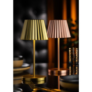 Utopia Dominica LED Cordless Table Lamp Brushed Gold - 110 x 260mm