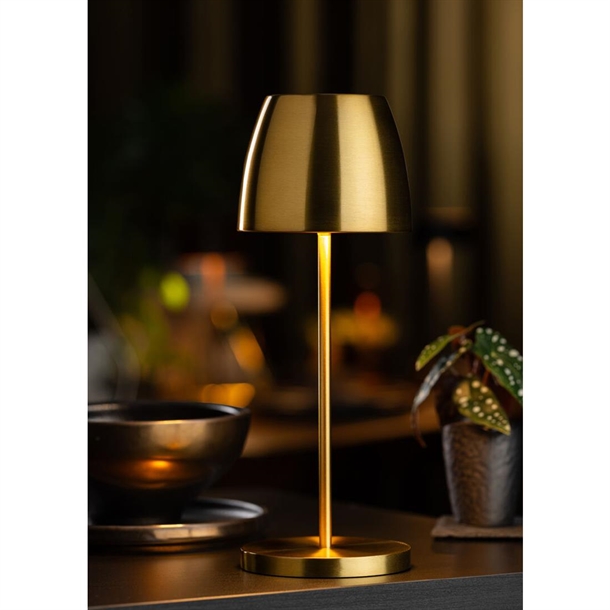 Utopia Montserrat LED Cordless Table Lamp Brushed Gold - 100 x 300mm Utopia Montserrat LED Cordless Table Lamp Brushed Gold - 100 x 300mm