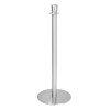 Bolero Flat Base Barrier Posts Brushed Stainless Steel (2 pack)