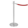 Bolero Flat Base Barrier Posts Brushed Stainless Steel (2 pack)