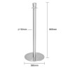 Bolero Flat Base Barrier Posts Brushed Stainless Steel (2 pack)
