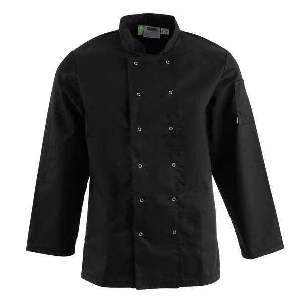 Whites Vegas Unisex Chef Jackets Long Sleeve Black Whites Vegas Unisex Chef Jackets Long Sleeve Black