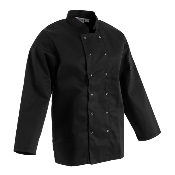 Whites Vegas Unisex Chef Jackets Long Sleeve Black Whites Vegas Unisex Chef Jackets Long Sleeve Black