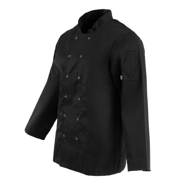 Whites Vegas Unisex Chef Jackets Long Sleeve Black Whites Vegas Unisex Chef Jackets Long Sleeve Black