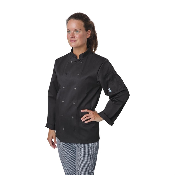 Whites Vegas Unisex Chef Jackets Long Sleeve Black Whites Vegas Unisex Chef Jackets Long Sleeve Black