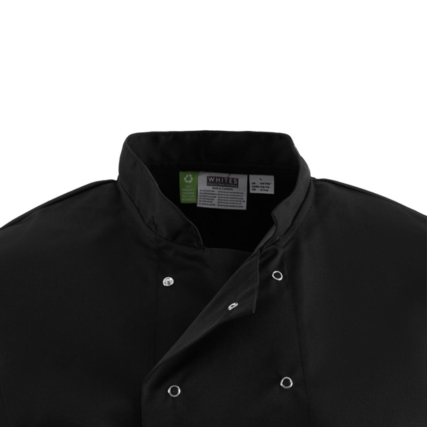 Whites Vegas Unisex Chef Jackets Long Sleeve Black Whites Vegas Unisex Chef Jackets Long Sleeve Black