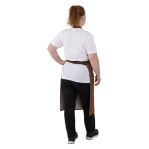 Southside Bib Apron Denim Tan with Brown Ties