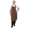 Southside X-Cross Back Bib Apron Denim Tan with Brown Ties