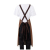 Southside X-Cross Back Bib Apron Denim Tan with Brown Ties