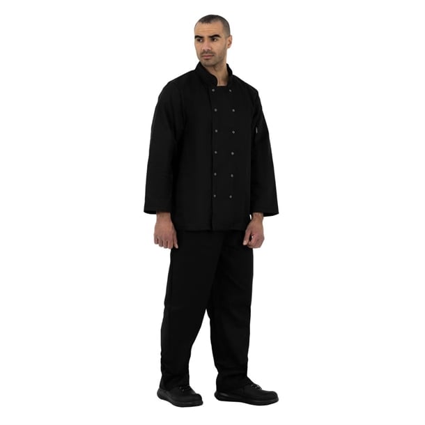 Whites Vegas Chefs Jacket Long Sleeve Black Size XL (5 Pack)