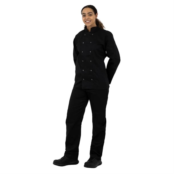 Whites Vegas Chefs Jacket Long Sleeve Black Size XL (5 Pack)