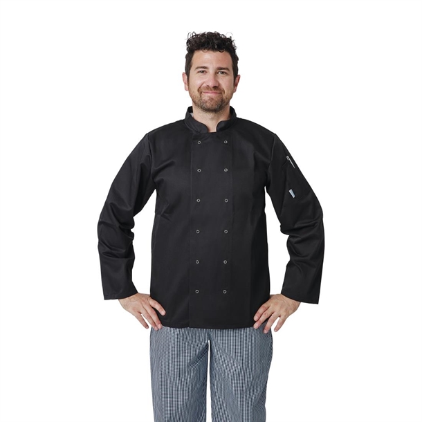 Whites Vegas Chefs Jacket Long Sleeve Black Size XL (5 Pack)