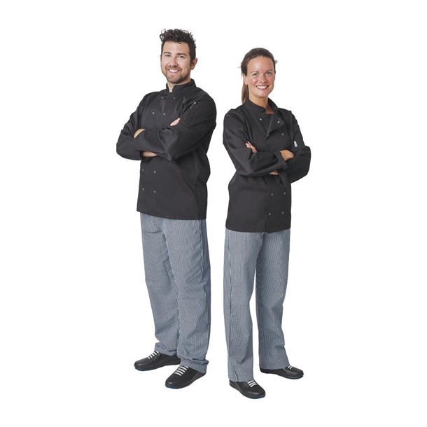Whites Vegas Chefs Jacket Long Sleeve Black Size S (5 Pack)