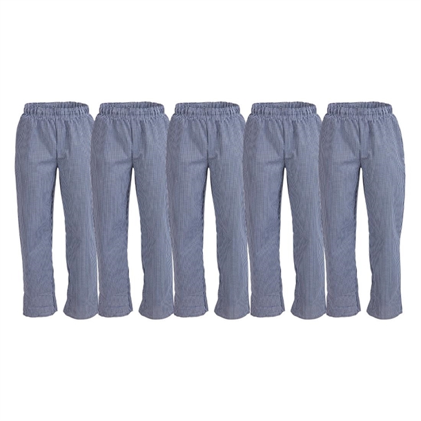 Whites Vegas Blue/White Check Trousers Size S (5 Pack) Whites Vegas Blue/White Check Trousers Size S (5 Pack)