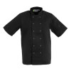 Whites Vegas Unisex Chef Jackets Short Sleeve Black Whites Vegas Unisex Chef Jackets Short Sleeve Black