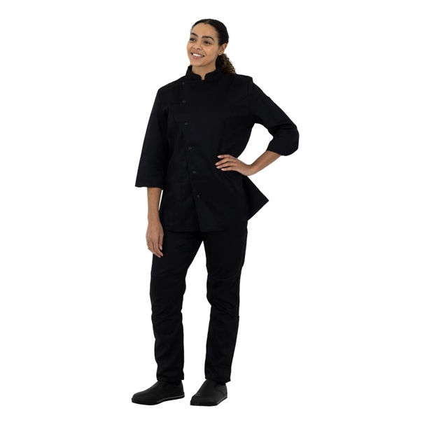 Whites Vegas Unisex Chef Jackets Short Sleeve Black Whites Vegas Unisex Chef Jackets Short Sleeve Black