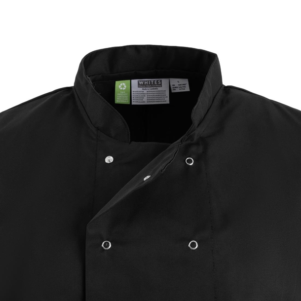 Whites Vegas Unisex Chef Jackets Short Sleeve Black Whites Vegas Unisex Chef Jackets Short Sleeve Black