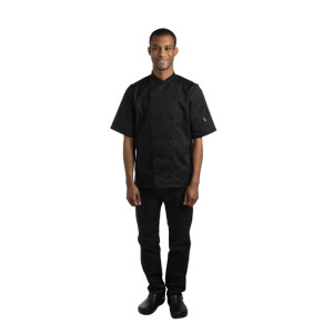 Le Chef Unisex Short Sleeve Chef Jackets Black