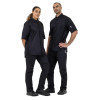 Southside Band Collar Unisex Chef Jacket Black
