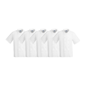 Whites Boston Unisex Chef Jackets Short Sleeve White (5 Pack)