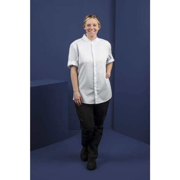 Southside Band Collar Unisex Chef Jacket White