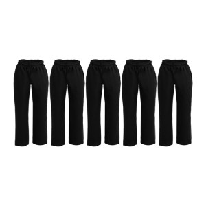 Whites Vegas Chef Trousers Polycotton Black (5 Pack)