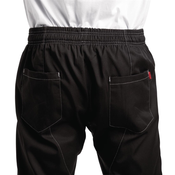 Le Chef Unisex Contemporary Slim Fit ChefPants Black