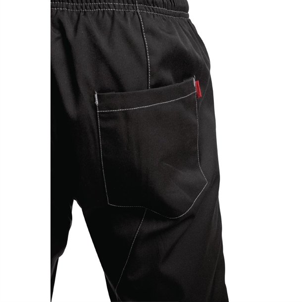 Le Chef Unisex Contemporary Slim Fit ChefPants Black