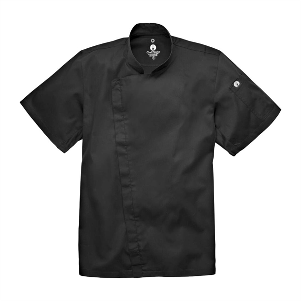 Chef Works Cannes Press Stud Chef Jacket Black Chef Works Cannes Press Stud Chef Jacket Black