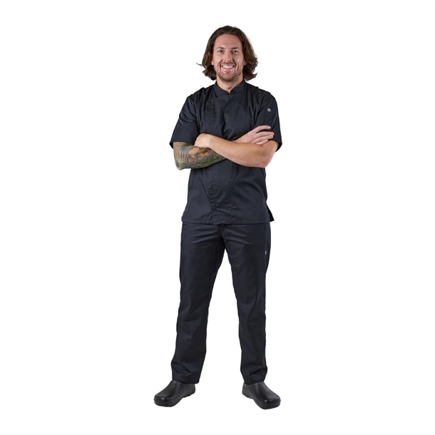 Chef Works Cannes Press Stud Chef Jacket Black Chef Works Cannes Press Stud Chef Jacket Black