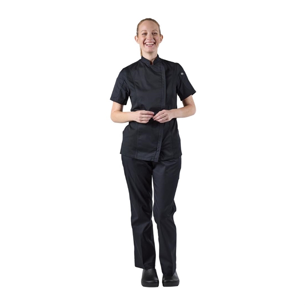 Chef Works Womens Springfield Zip Chefs Jacket Black