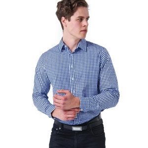 Urbanbar Teddy Men's Gingham Shirt Cobalt
