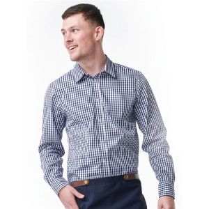 Urbanbar Teddy Men's Gingham Shirt Navy Blue