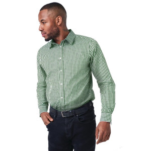 Urbanbar Teddy Men's Gingham Shirt Olive